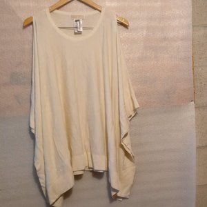 Flawless MICHEAL KORS Cream CASHMERE+SILK Cape Pullover with Measuremnts S